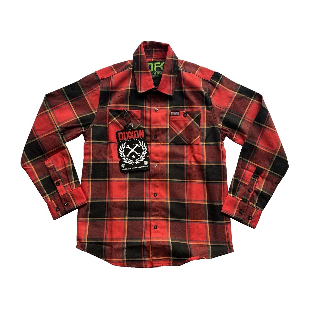 Dixxon DFC Youth Division Caballero Flannel Shirt Red Plaid Boys Sz Med